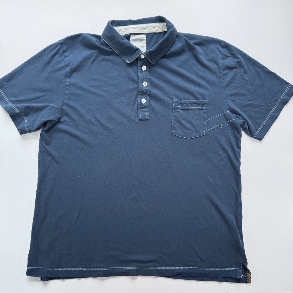 BILLY REID Polo Shirt Short Sleeve Blue XXLarge 2XL Made in Peru